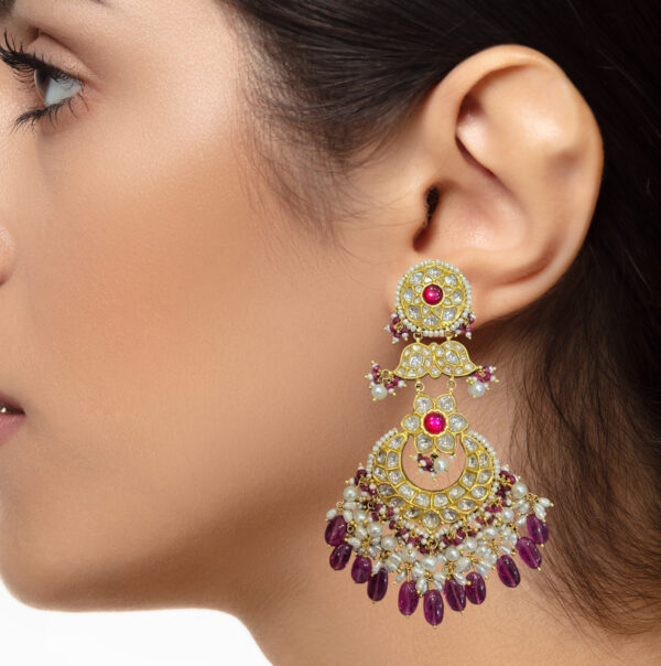 NITHYA POLKI EARRINGS - Image 3